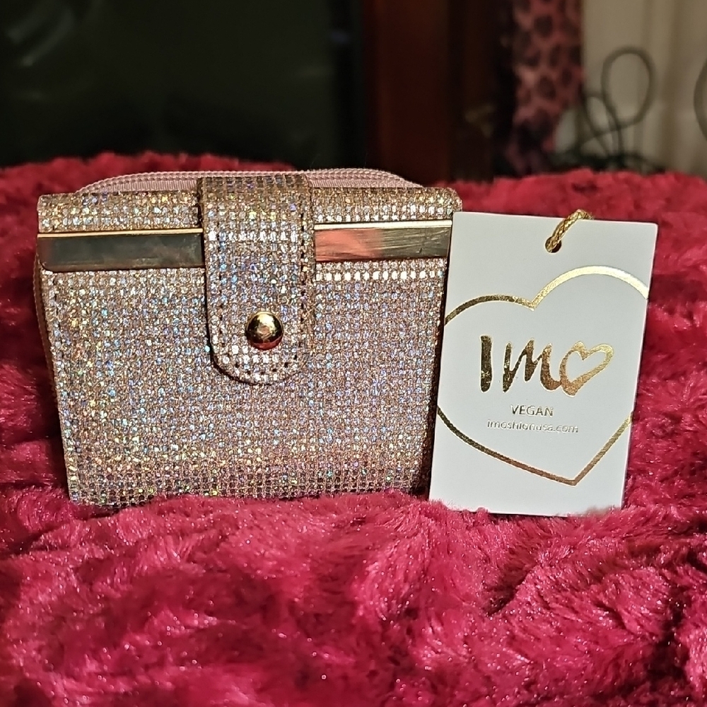 Gold Rhinestone Clutch with Structured Design